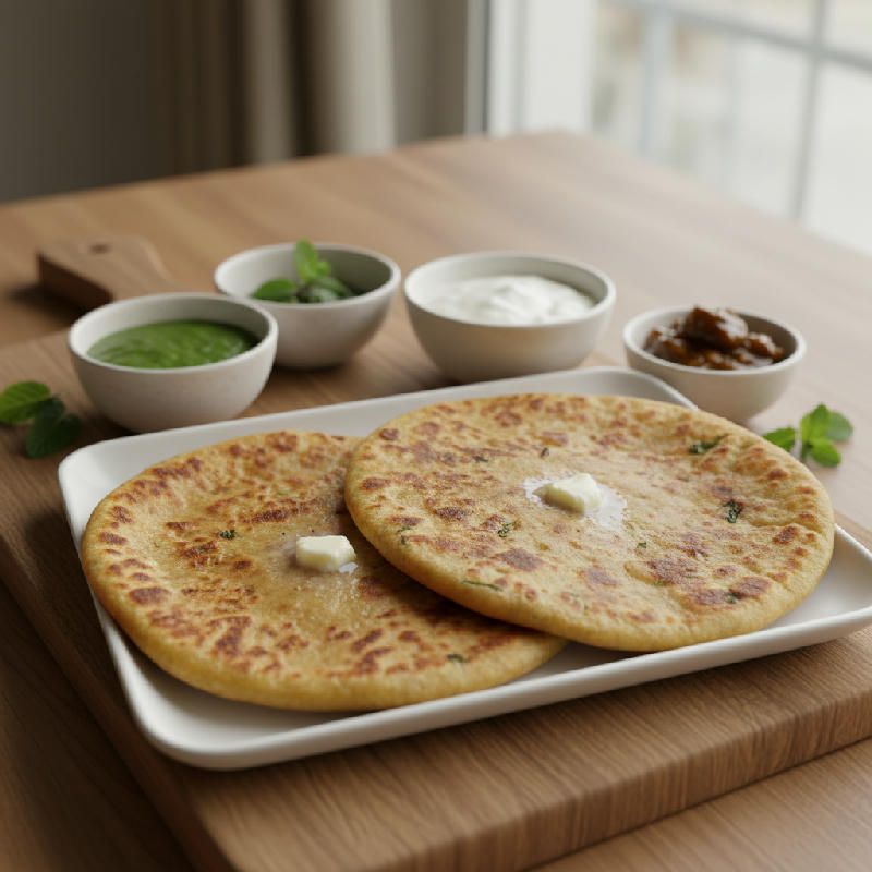 Aloo Pyaz Paratha vegetarian recipe