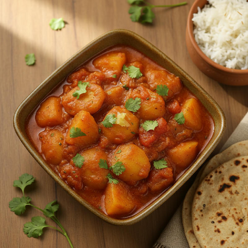 Bataka-Tameta Nu Shak (Potato-Tomato Curry) vegetarian recipe