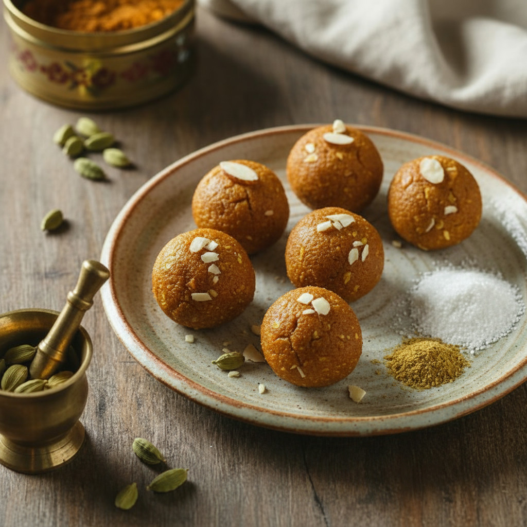 Besan Ladoo vegetarian recipe