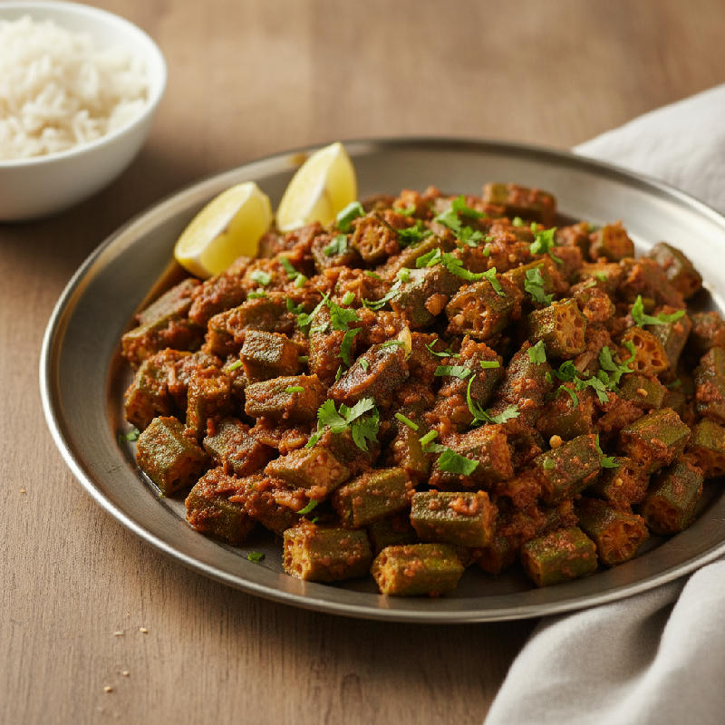 Bhindi Masala Fry vegetarian recipe
