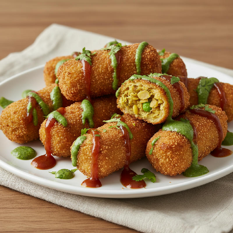 Chaat Bomb Croquettes vegetarian recipe