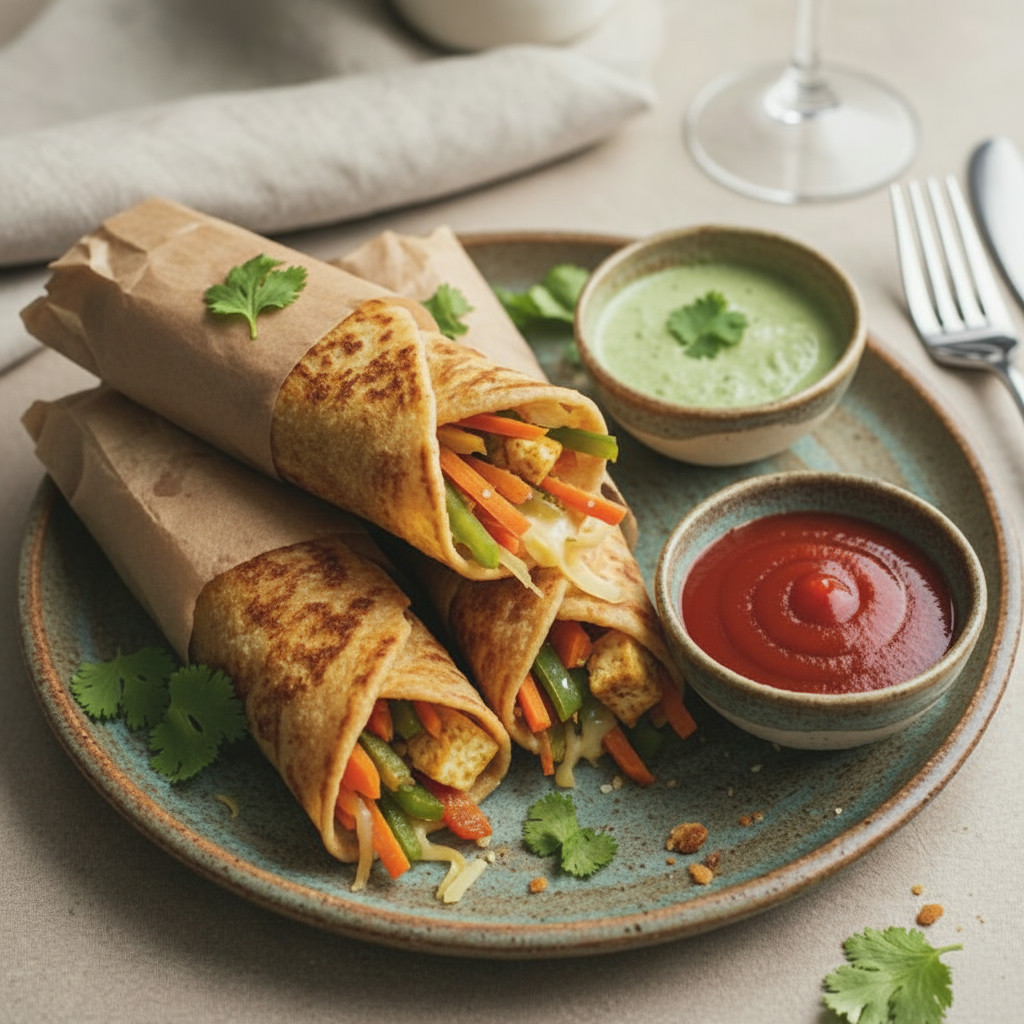 Cheese Veg Frankie vegetarian recipe