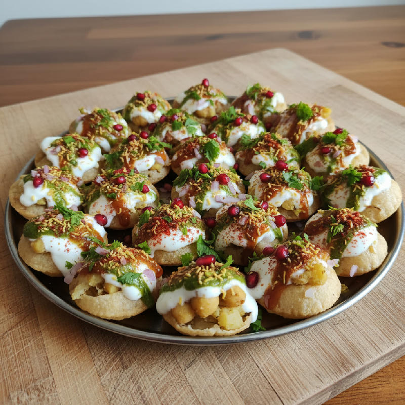 Delhi Dahi Puri Chaat vegetarian recipe