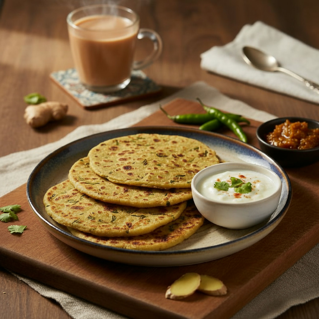 Dudhi Thepla vegetarian recipe