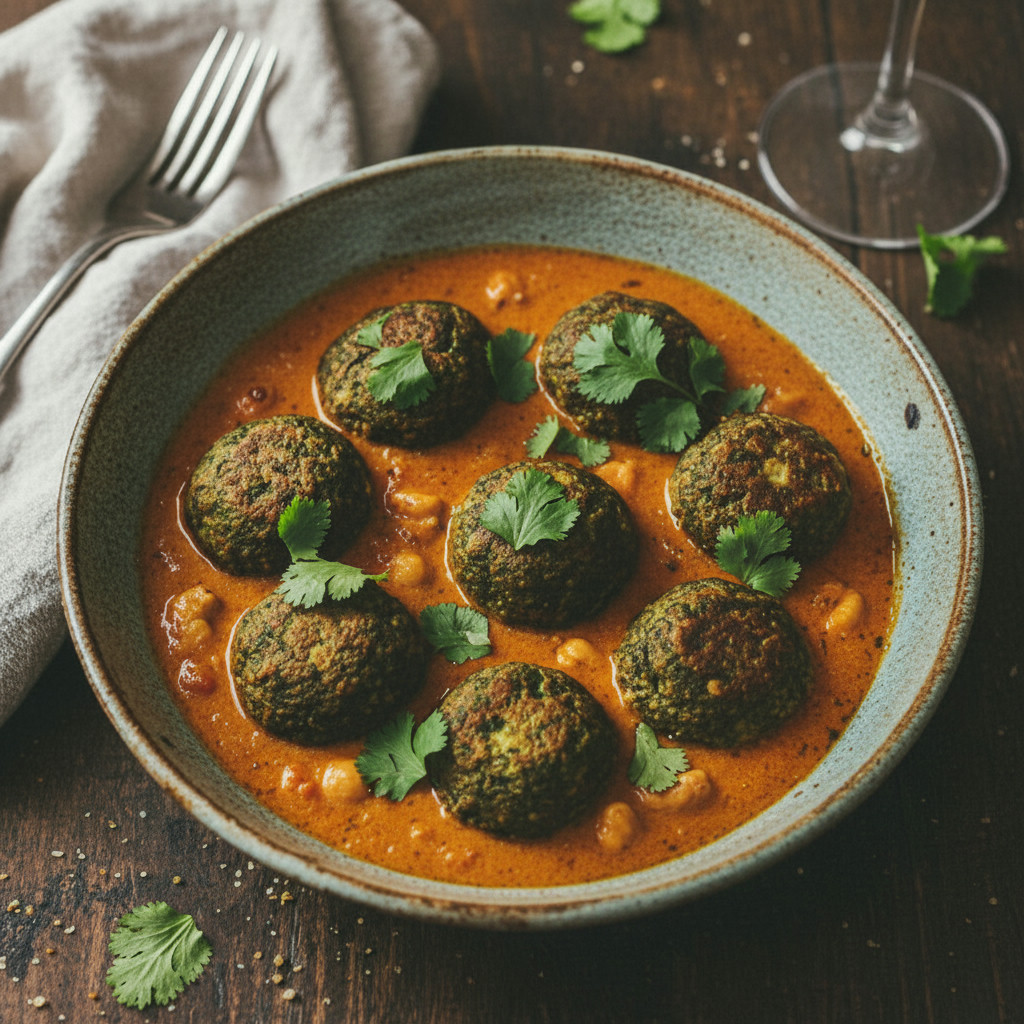 Emerald Jewel Kofta Curry vegetarian recipe