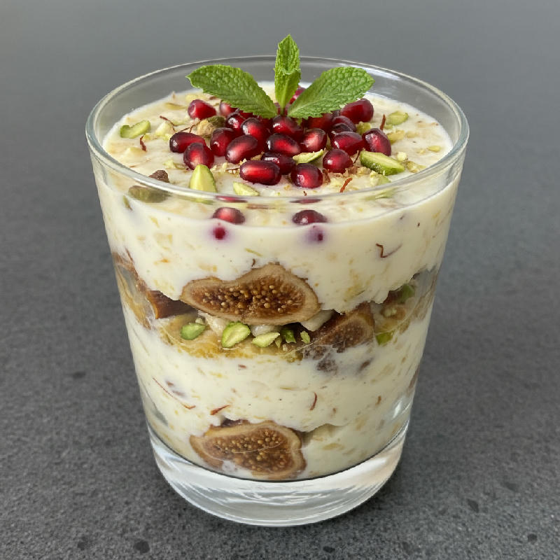 Fig & Cardamom Kheer Parfait vegetarian recipe