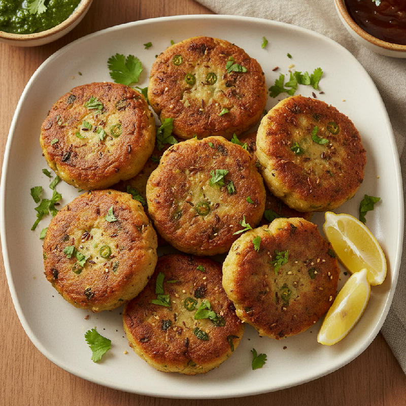 Garlic Aloo Tikki vegetarian recipe