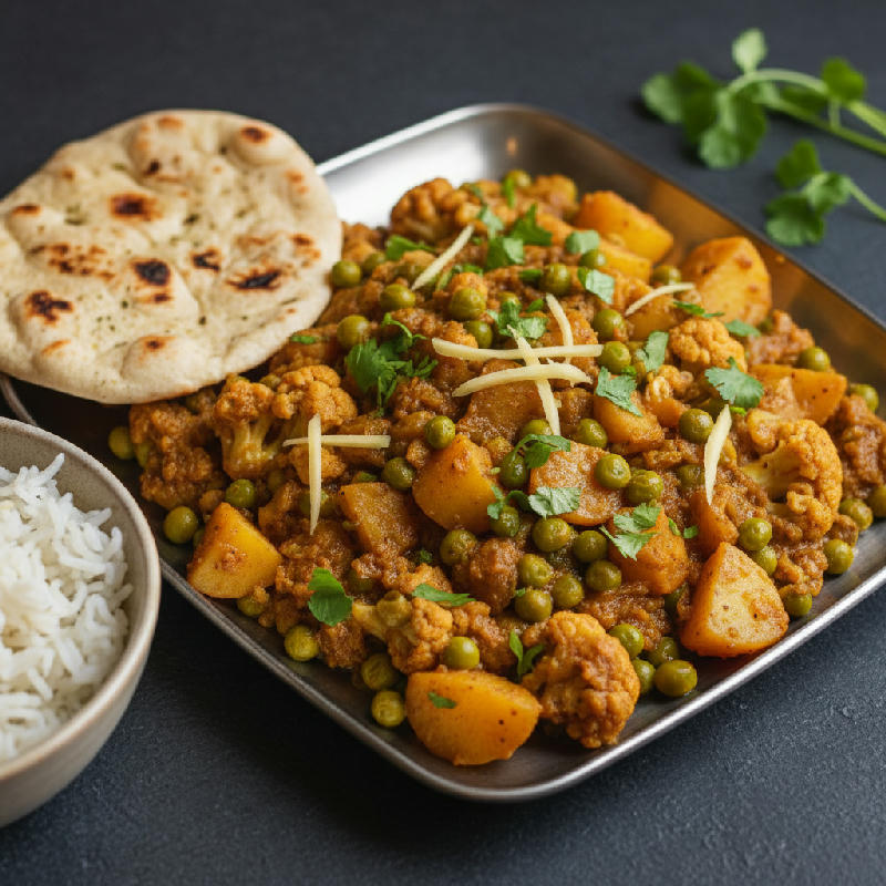 Gobhi Aloo Mutter vegetarian recipe
