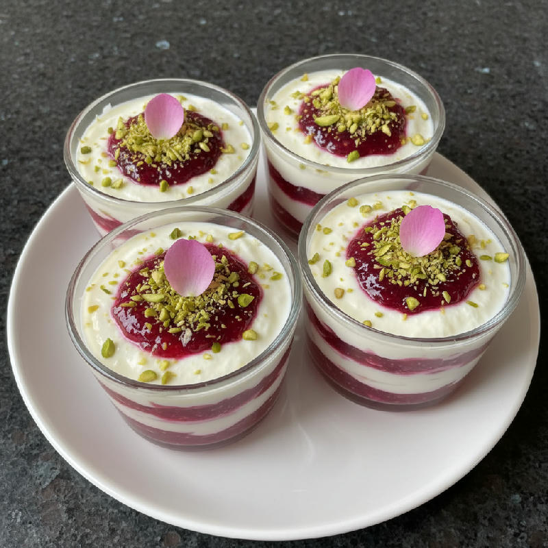 Gulkand Rose Towers vegetarian recipe
