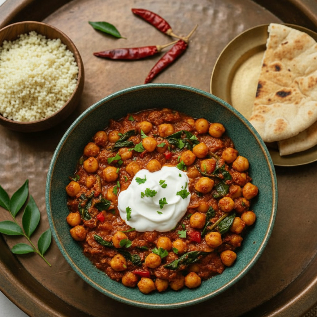 Harissa Chickpea Skillet vegetarian recipe