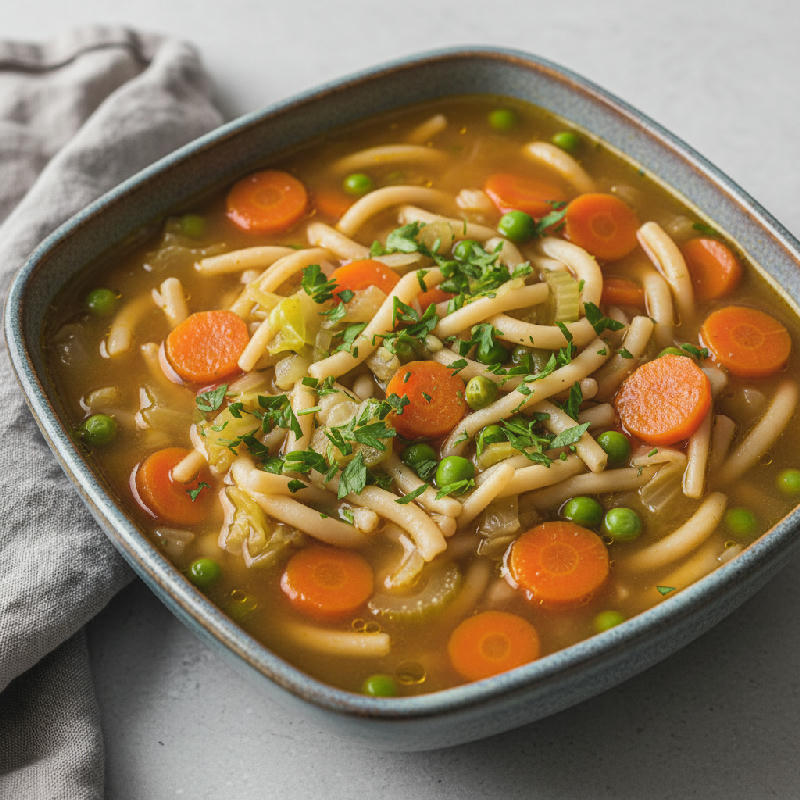 Hearty Veggie Noodle Soup vegetarian recipe