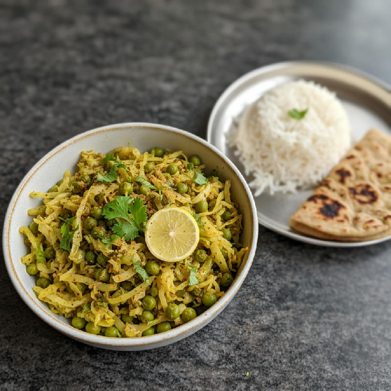 Homestyle Cabbage Sabzi vegetarian recipe