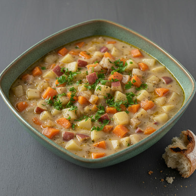 Homestyle Root Veggie Soup vegetarian recipe