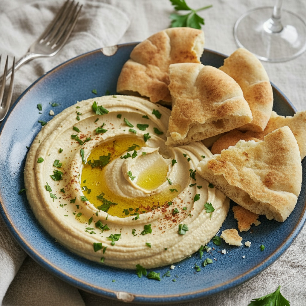 Hummus & Pita vegetarian recipe