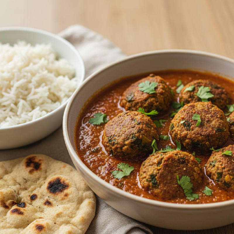 Kale & Lentil Kofta Curry vegetarian recipe