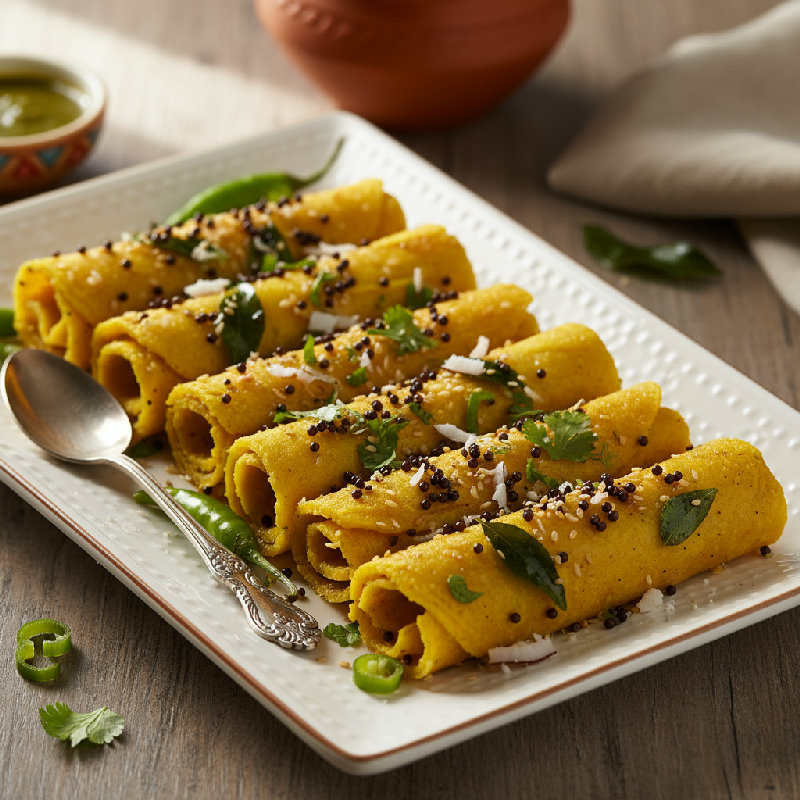 Khandvi vegetarian recipe