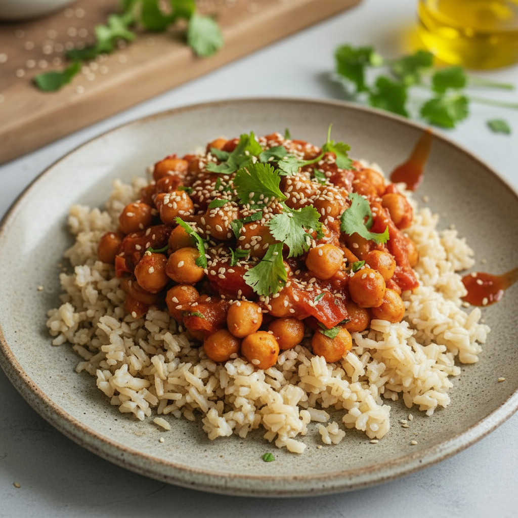 Kimchi-Chickpea Skillet vegetarian recipe
