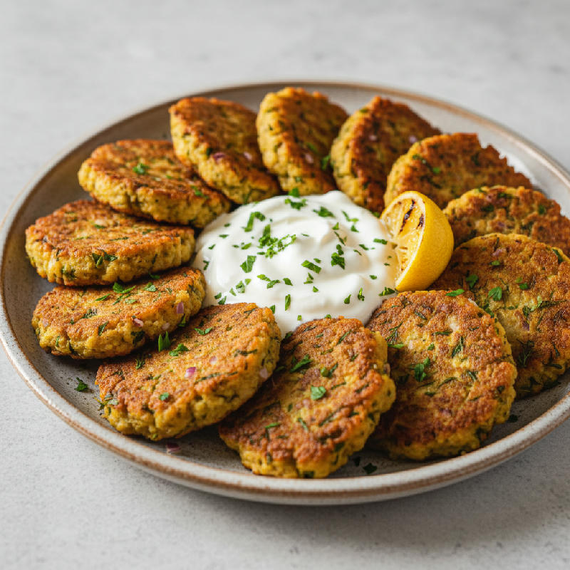 Lemon-Herb Chickpea Fritters vegetarian recipe