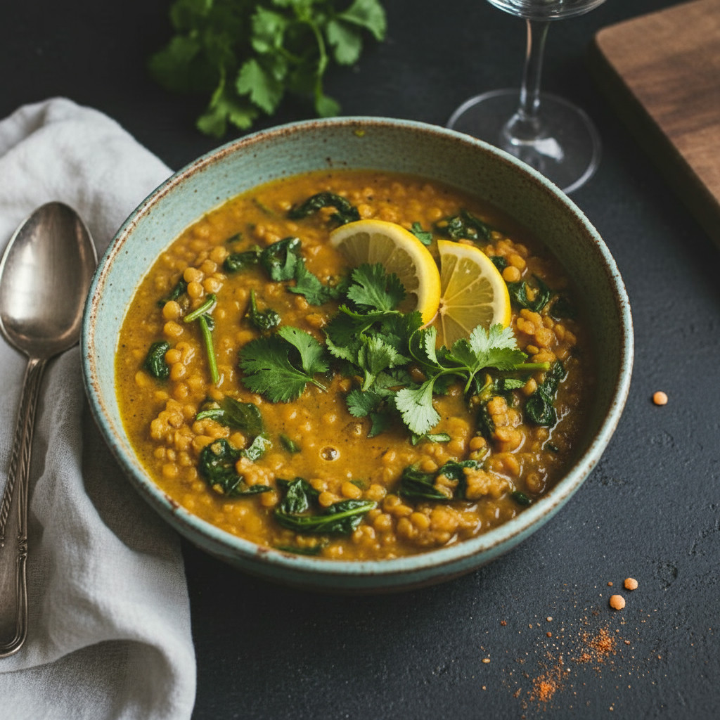 Lentil & Greens Delight vegetarian recipe