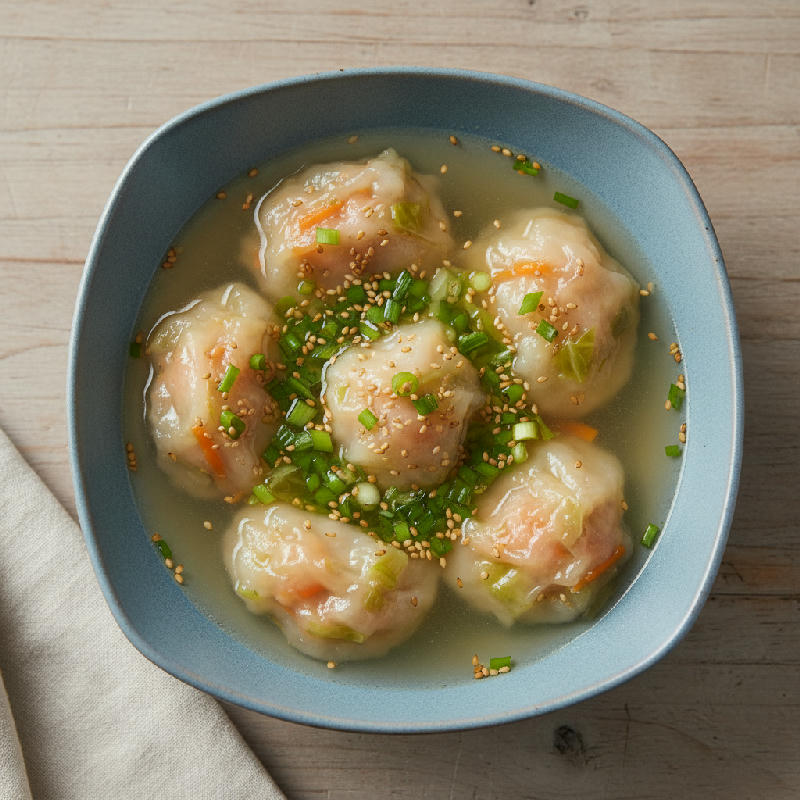 Lotus Dumpling Consommé vegetarian recipe