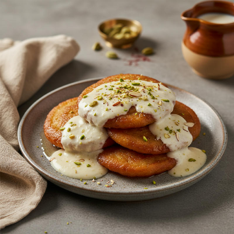 Malpua Rabri vegetarian recipe