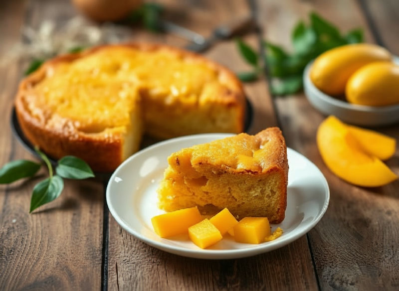 Mango Cake with Almond Flour vegetarian recipe