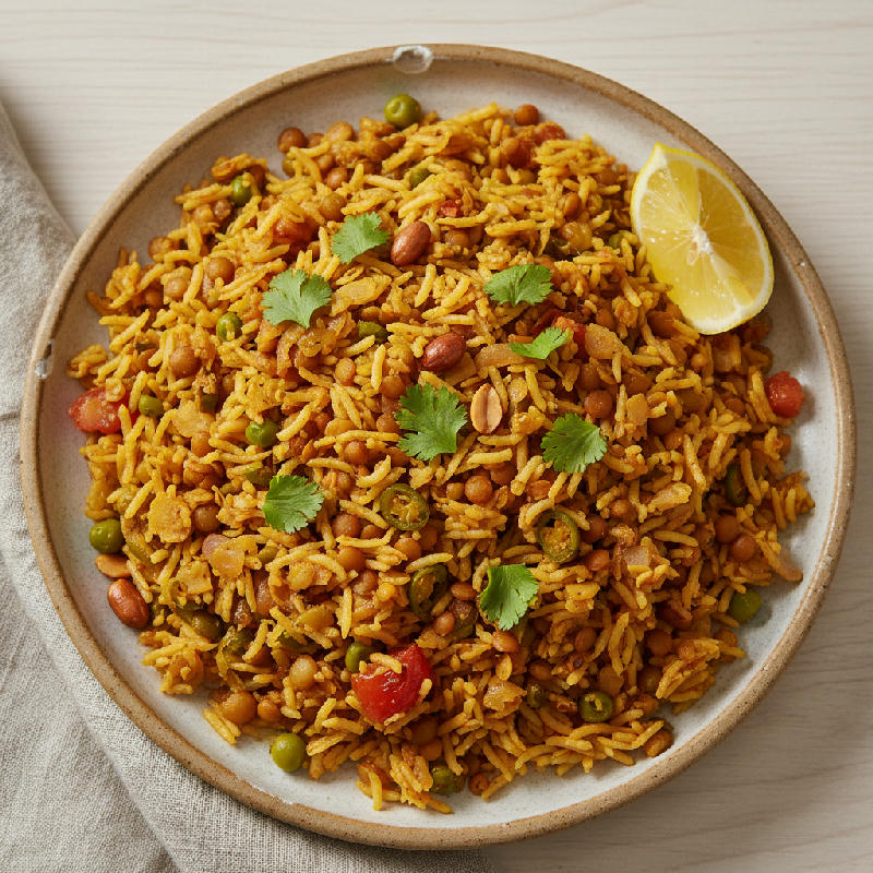 Masoor Dal Poha vegetarian recipe