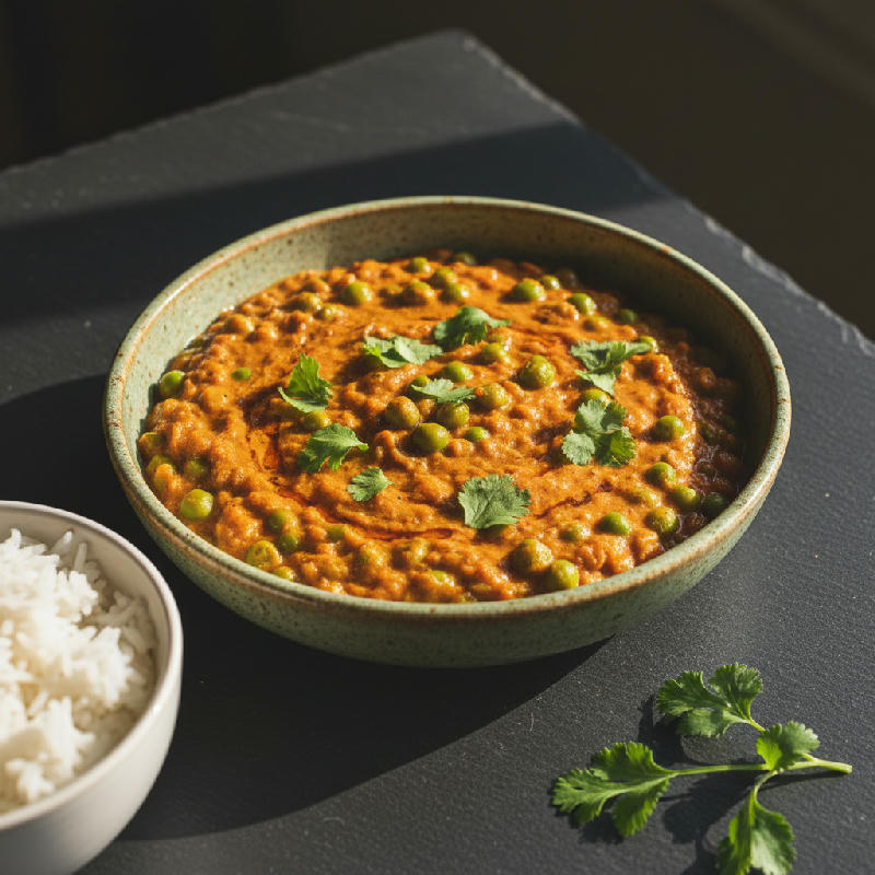 Masoor Mutter Tadka vegetarian recipe