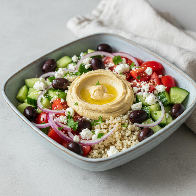 Mediterranean Hummus Power Bowl vegetarian recipe