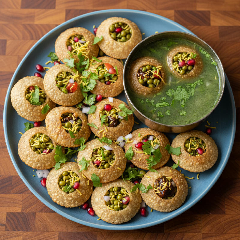 Millet Moong Sprouts Pani Puri vegetarian recipe