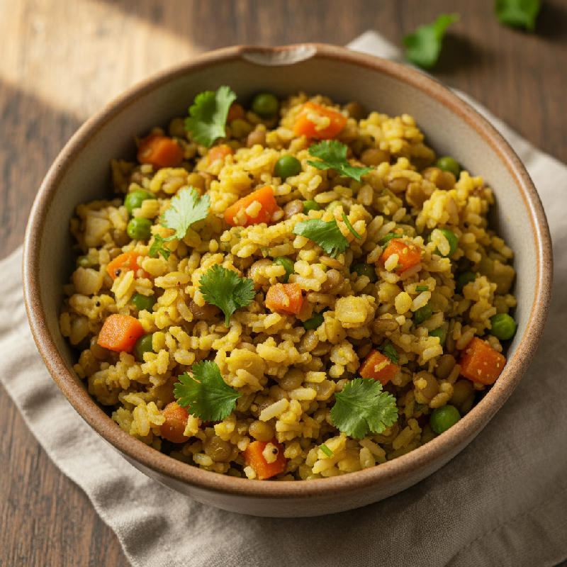 Miso Lentil Khichdi vegetarian recipe