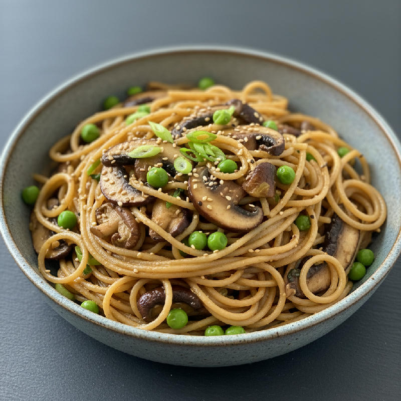 Miso Mushroom Noodle Skillet vegetarian recipe