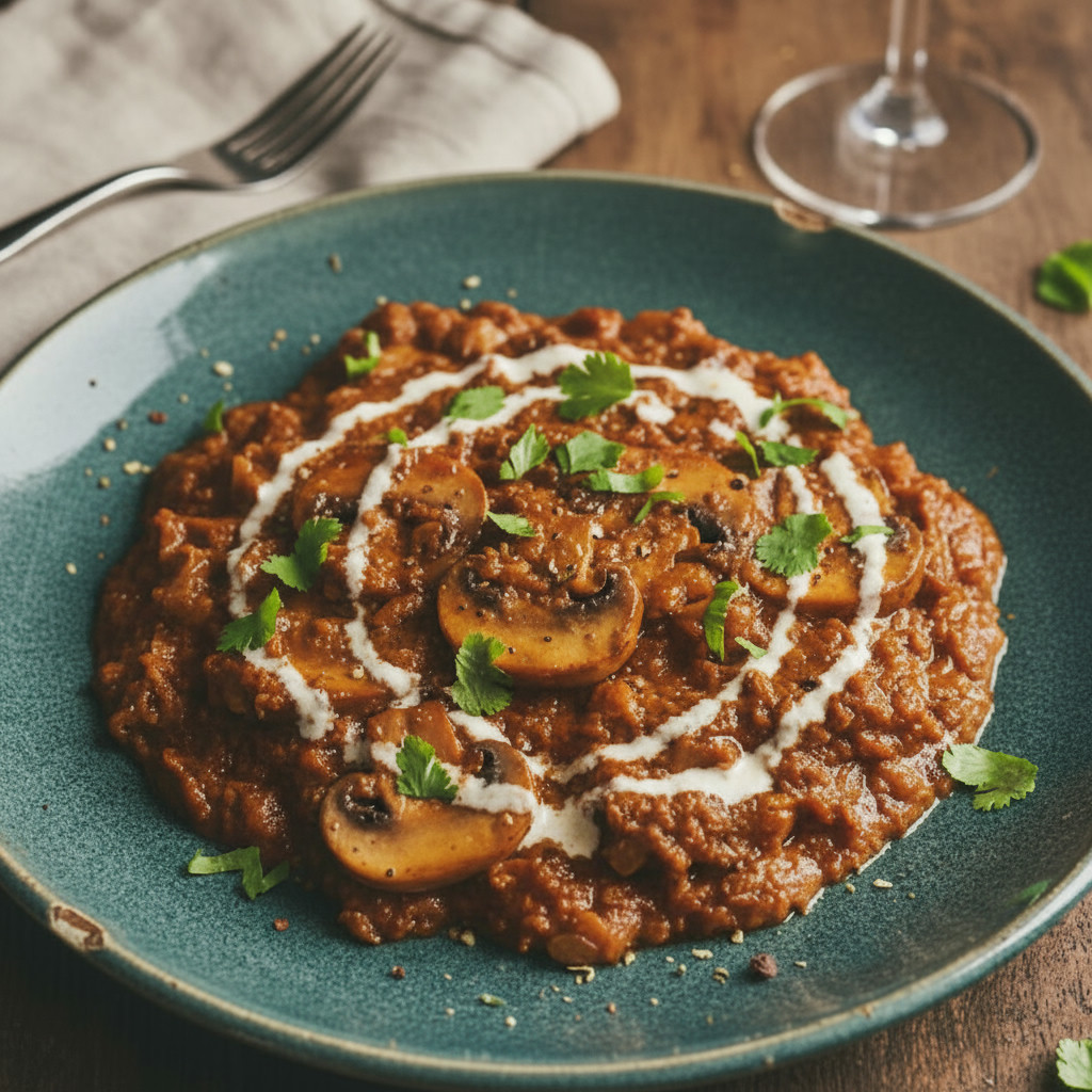 Mushroom Masala vegetarian recipe