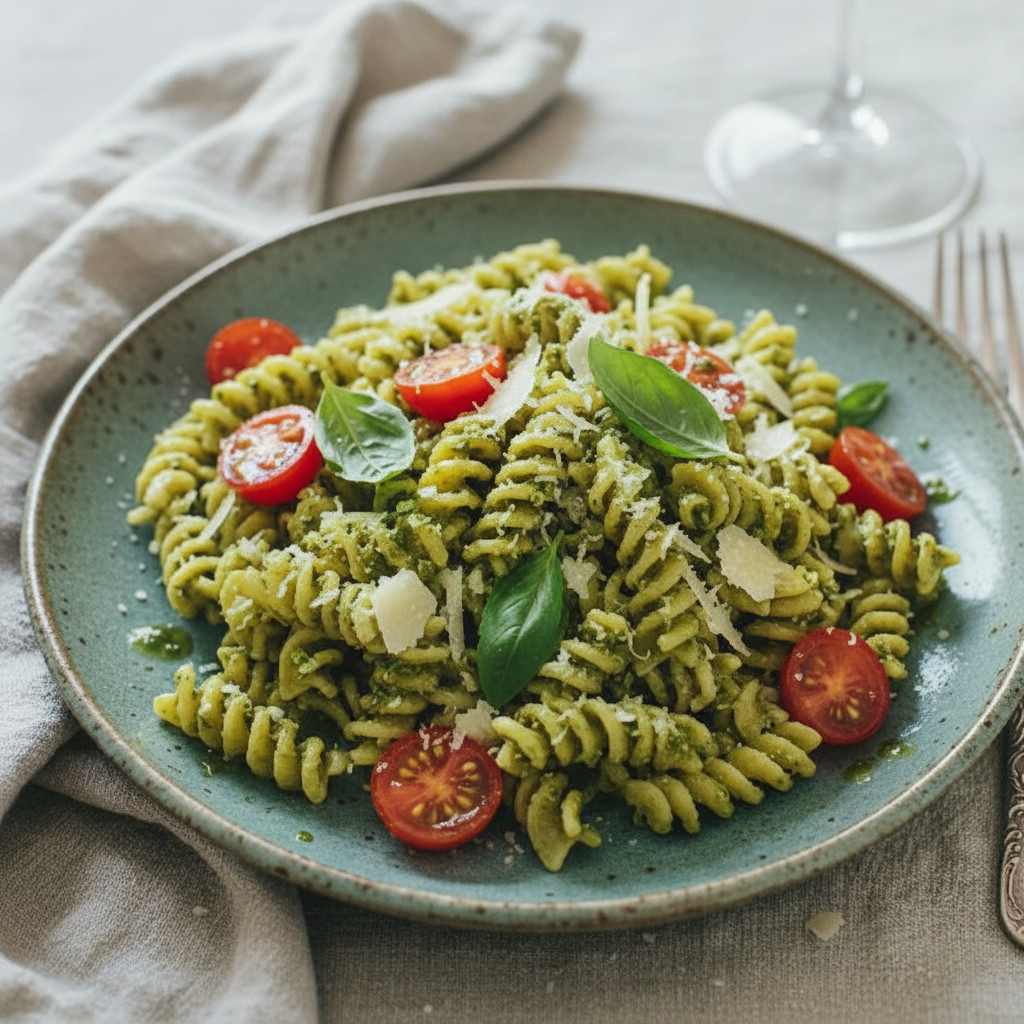 Pesto Pasta vegetarian recipe
