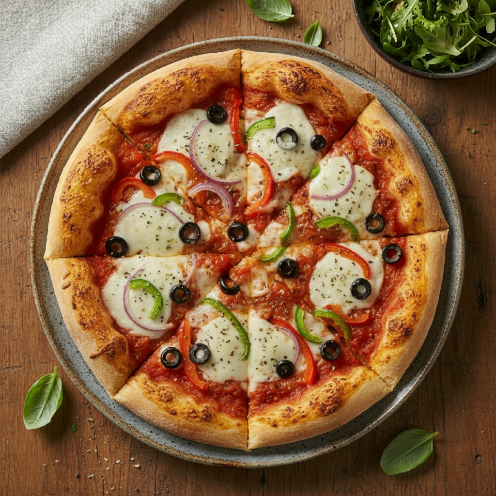 Pizza (No yeast) vegetarian recipe