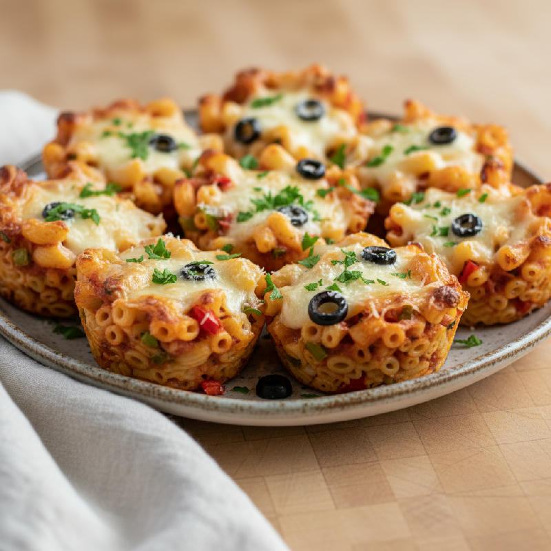 Pizza Pasta Bites vegetarian recipe