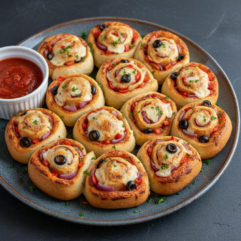 Pizza Roll-Ups vegetarian recipe