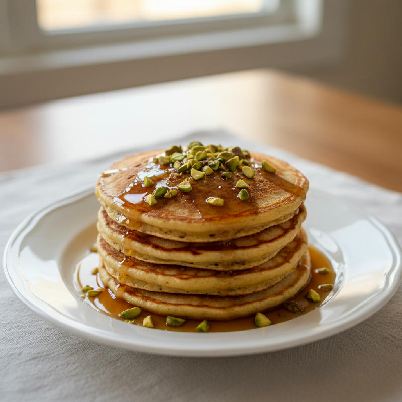 Saffron Cardamom Pancakes vegetarian recipe