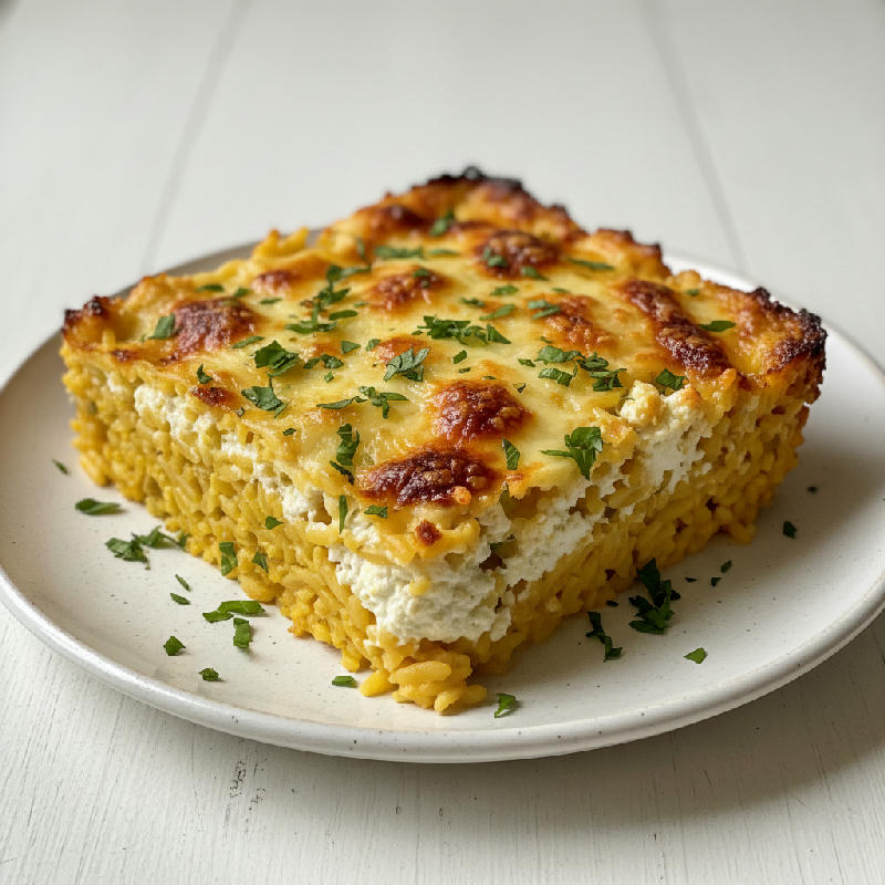 Saffron-Kissed Orzo Timpano vegetarian recipe