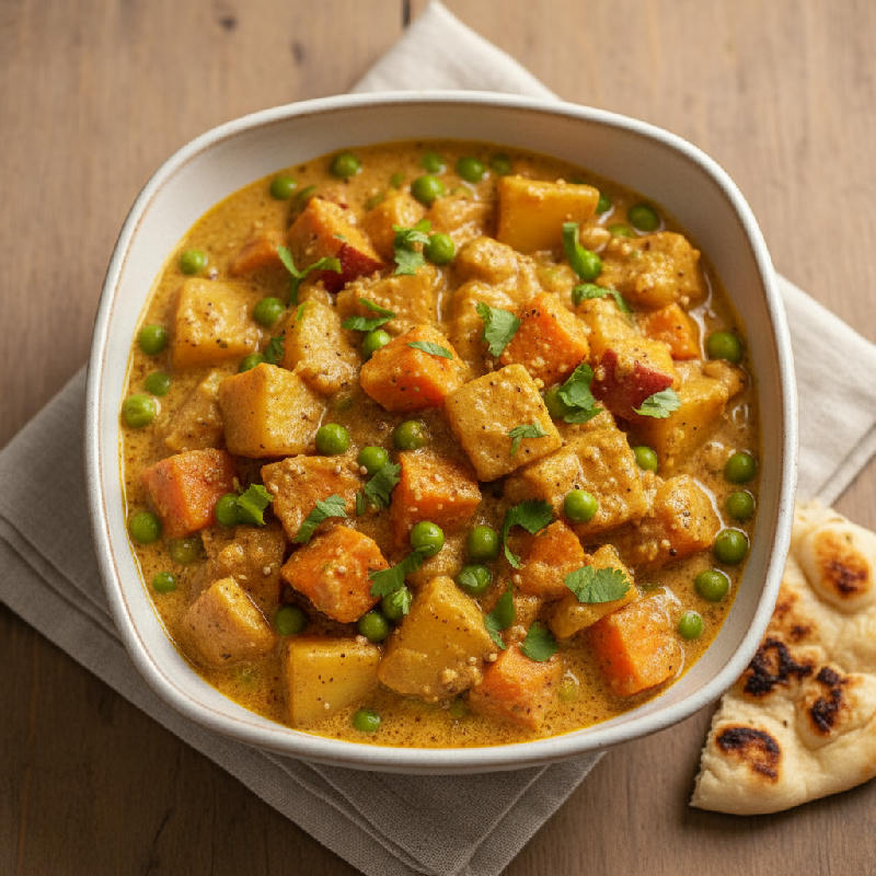 Saffron Root Vegetable Korma vegetarian recipe