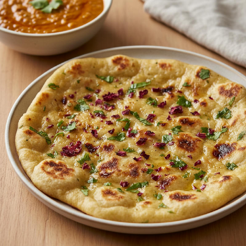 Saffron Rose Naan vegetarian recipe