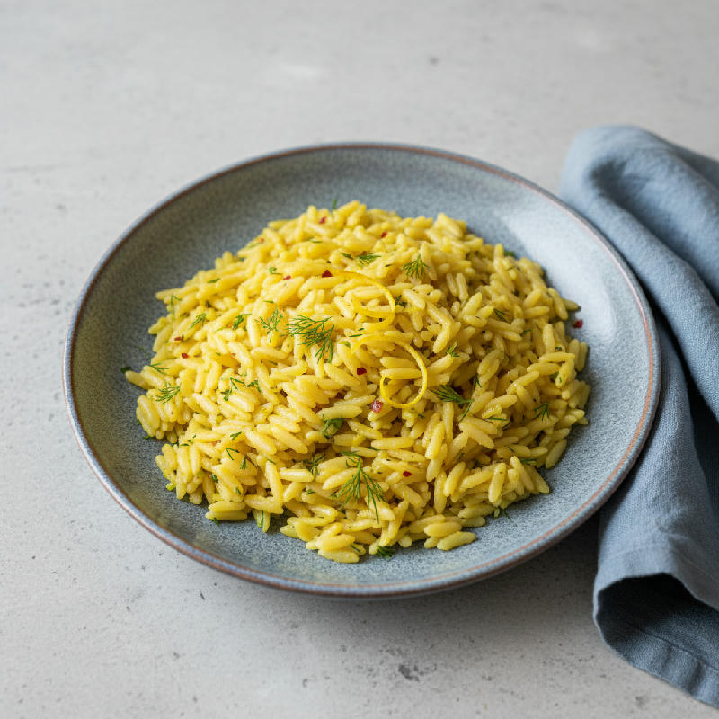 Santorini Lemon Orzo - vegetarian recipe