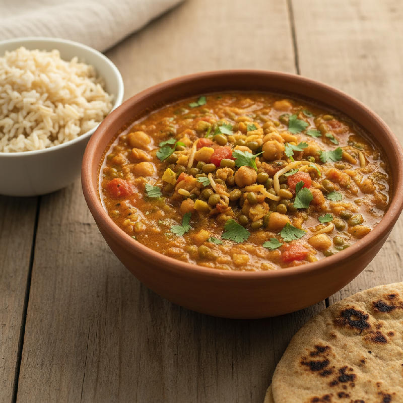 Sattvic Sprout Curry vegetarian recipe