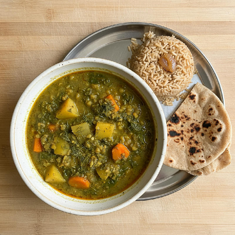 Sindhi Sai Bhaji - vegetarian recipe