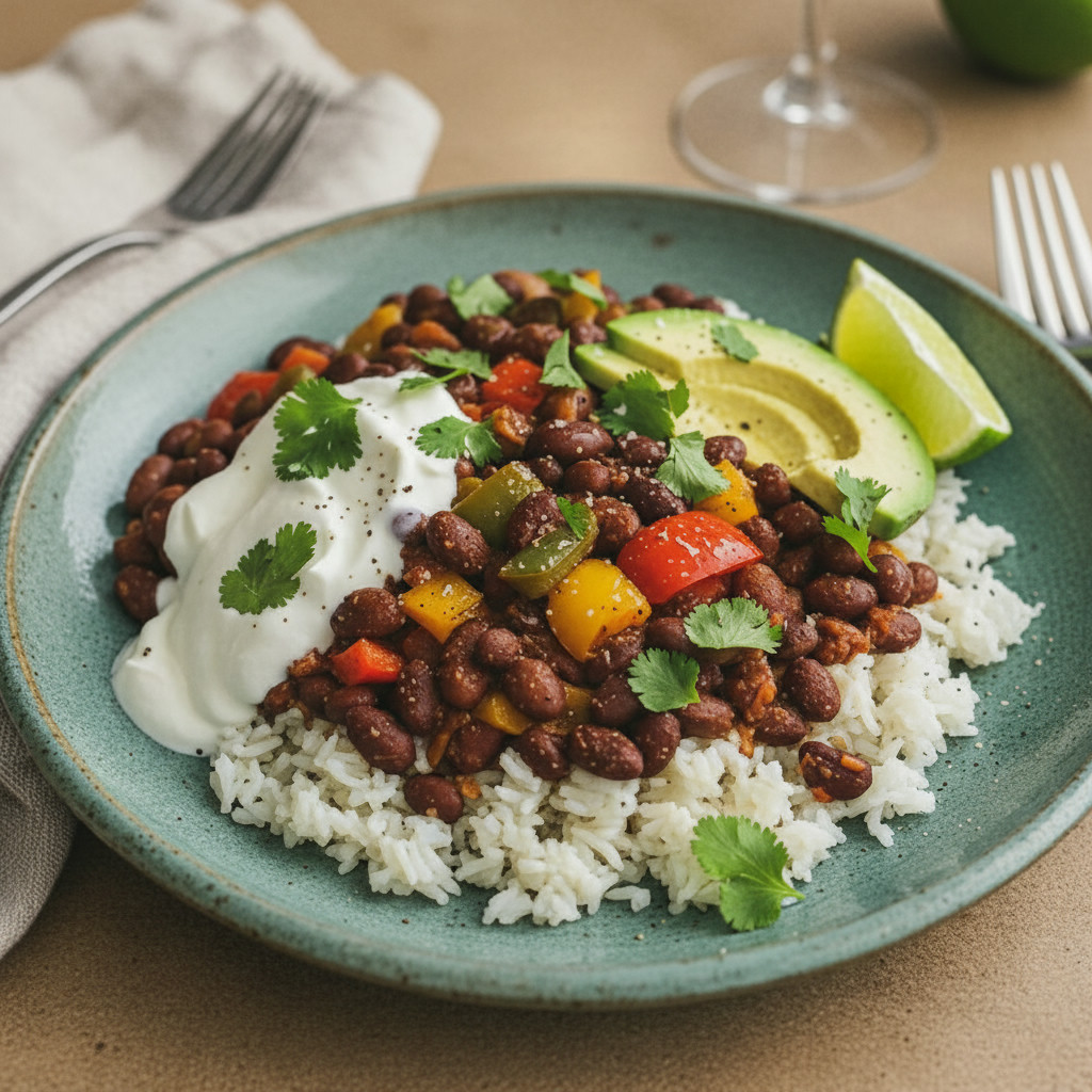 Smoked Paprika & Black Bean Fiesta Bowls vegetarian recipe