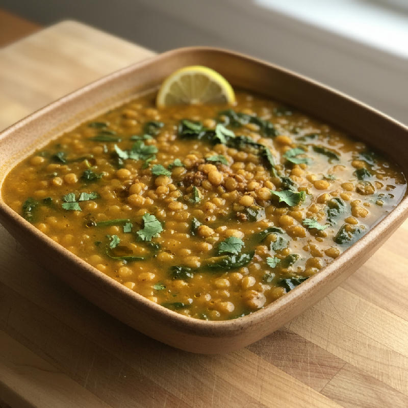 Speedy Greens Lentil Soup vegetarian recipe