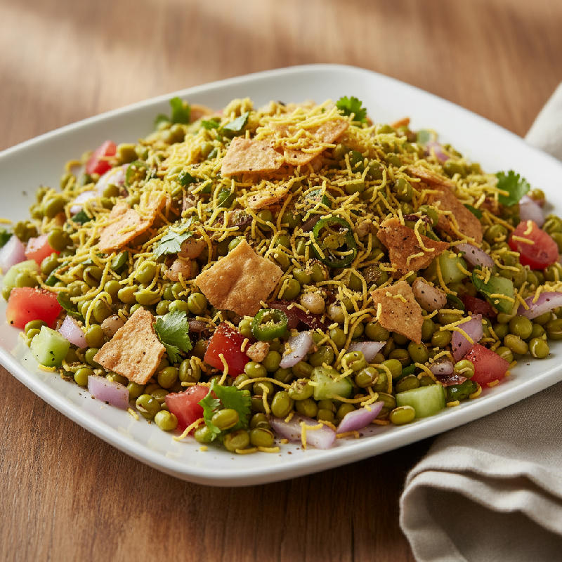 Sprouted Moong Chaat Bites vegetarian recipe