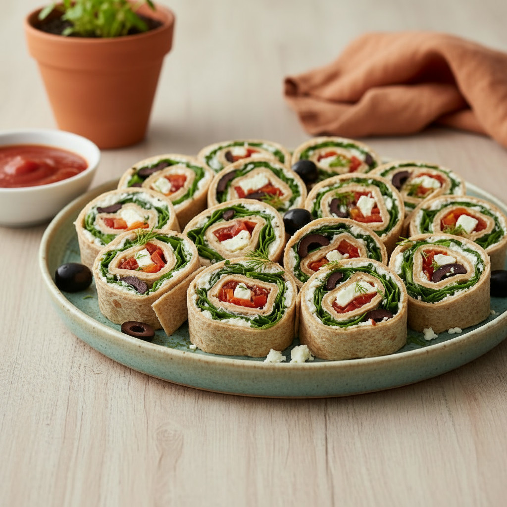 Sunny Mediterranean Pinwheels vegetarian recipe