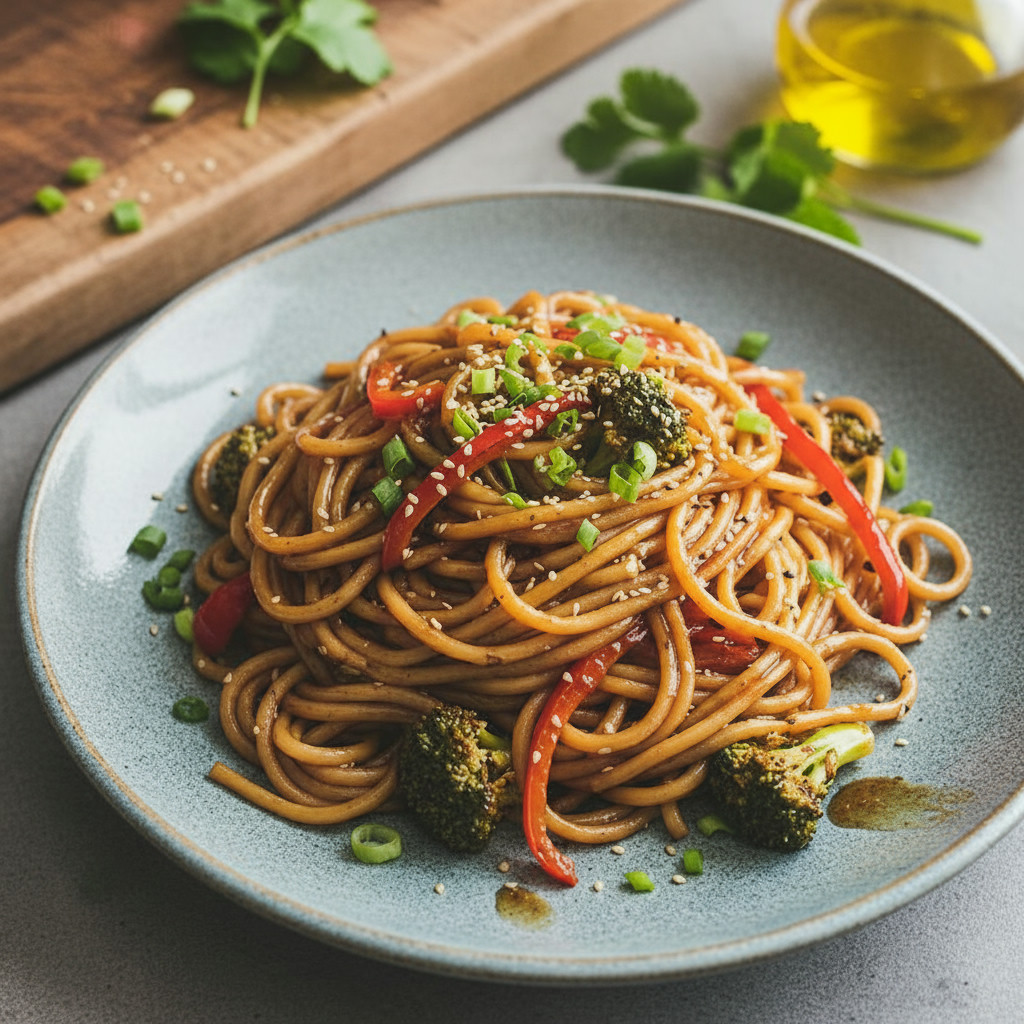 Sweet Soy Noodles vegetarian recipe