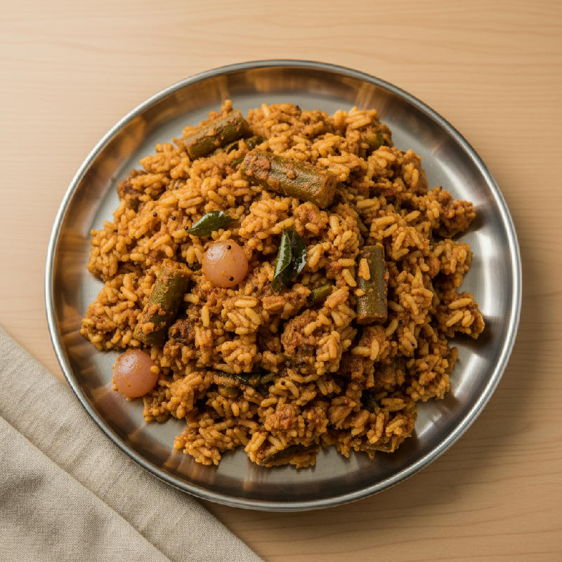 Tiffin Sambar Rice - vegetarian recipe